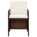 Garden Dining Chairs With Cushions 4 Pcs Poly Rattan