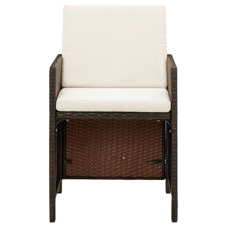 Garden Dining Chairs With Cushions 4 Pcs Poly Rattan