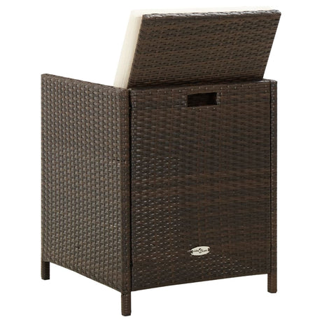 Garden Dining Chairs With Cushions 4 Pcs Poly Rattan
