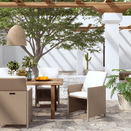 Garden Dining Chairs With Cushions 4 Pcs Poly Rattan