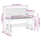 Garden Swing Bench 110 Cm Solid Acacia Wood