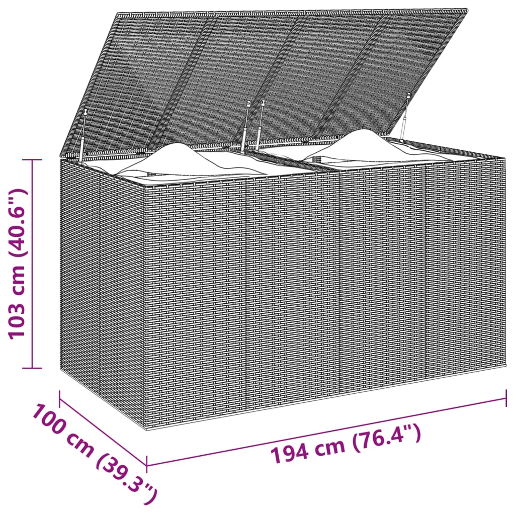 Garden Cushion Box Pe Rattan
