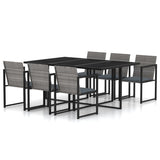 5 Piece Outdoor Dining Set With Cushions Poly Rattan Grey