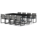 5 Piece Outdoor Dining Set With Cushions Poly Rattan Grey