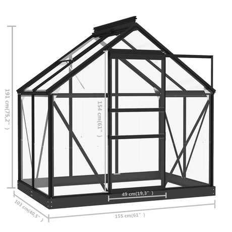 Glass Greenhouse Anthracite Aluminium