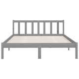 Bed Frame without Mattress Grey Solid Wood Pine King Size