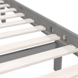 Bed Frame without Mattress Grey Solid Wood Pine King Size