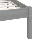 Bed Frame without Mattress Grey Solid Wood Pine King Size