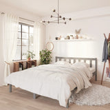 Bed Frame without Mattress Grey Solid Wood Pine King Size