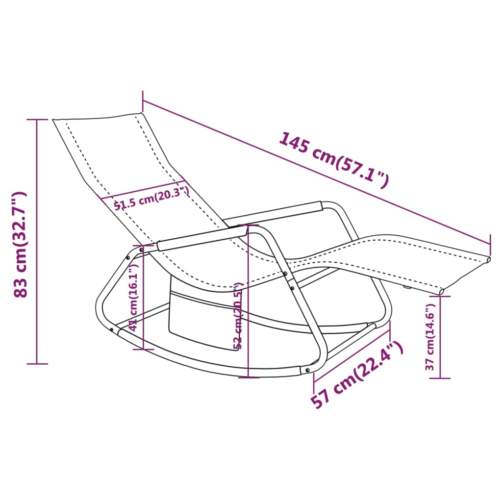 Sun Lounger Steel and Textilene Grey