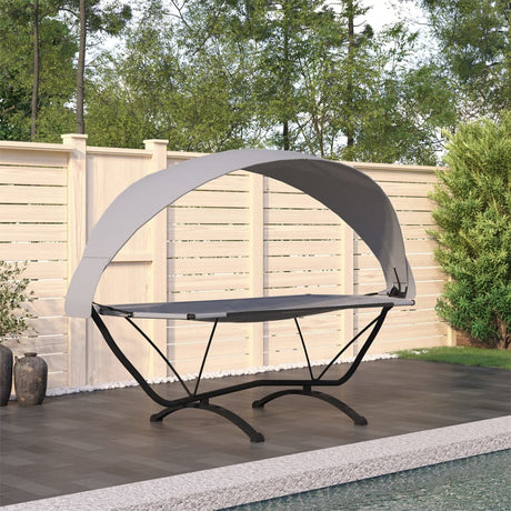 Outdoor Lounge Bed With Canopy Steel And Oxford Fabric