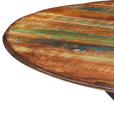 Dining Table Ø110X78 Cm Solid Wood Reclaimed And Steel