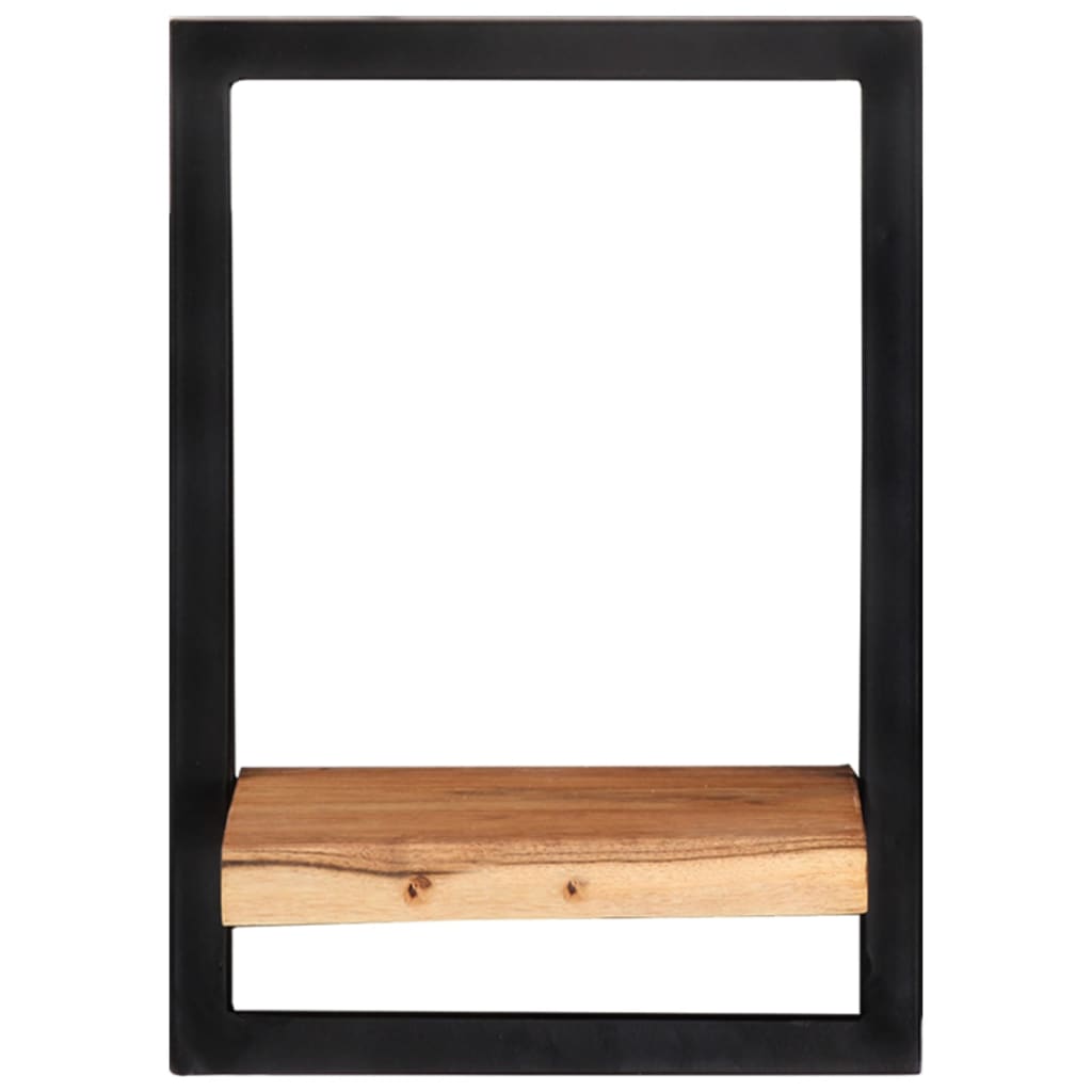 Wall Shelves 2 Pcs Solid Wood Acacia And Steel