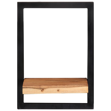 Wall Shelves 2 Pcs Solid Wood Acacia And Steel