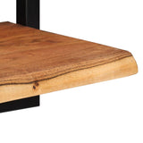 Wall Shelves 2 Pcs Solid Wood Acacia And Steel