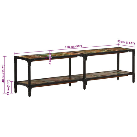 Tv Cabinet 150X30X Solid Wood Reclaimed