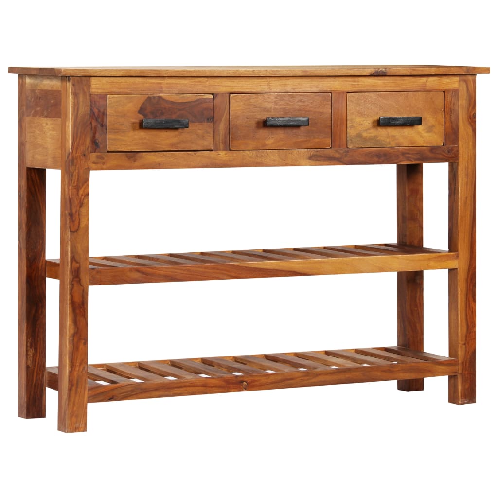 Sideboard With 3 Drawers 110X30X80 Cm Solid Acacia Wood