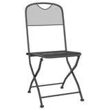 Folding Garden Chairs 2 Pcs Expanded Metal Mesh Anthracite