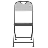 Folding Garden Chairs 2 Pcs Expanded Metal Mesh Anthracite