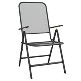 Folding Garden Chairs 2 Pcs Expanded Metal Mesh Anthracite