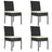 Garden Dining Chairs 4 Pcs Poly Rattan