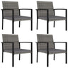 Garden Dining Chairs 4 Pcs Poly Rattan