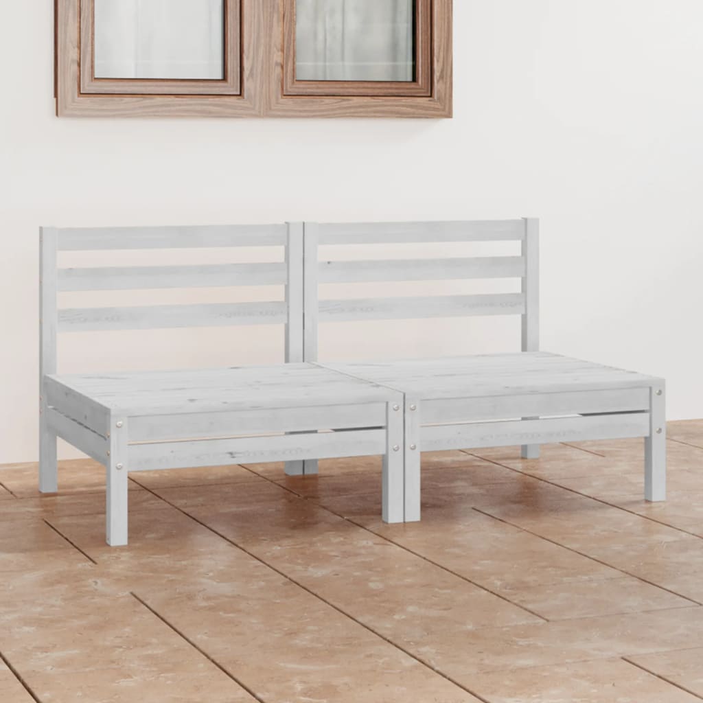 Garden 2-Seater Sofa Solid Pinewood