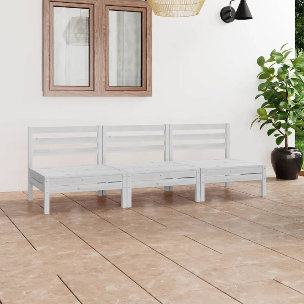 3 Piece Garden Lounge Set Solid Pinewood