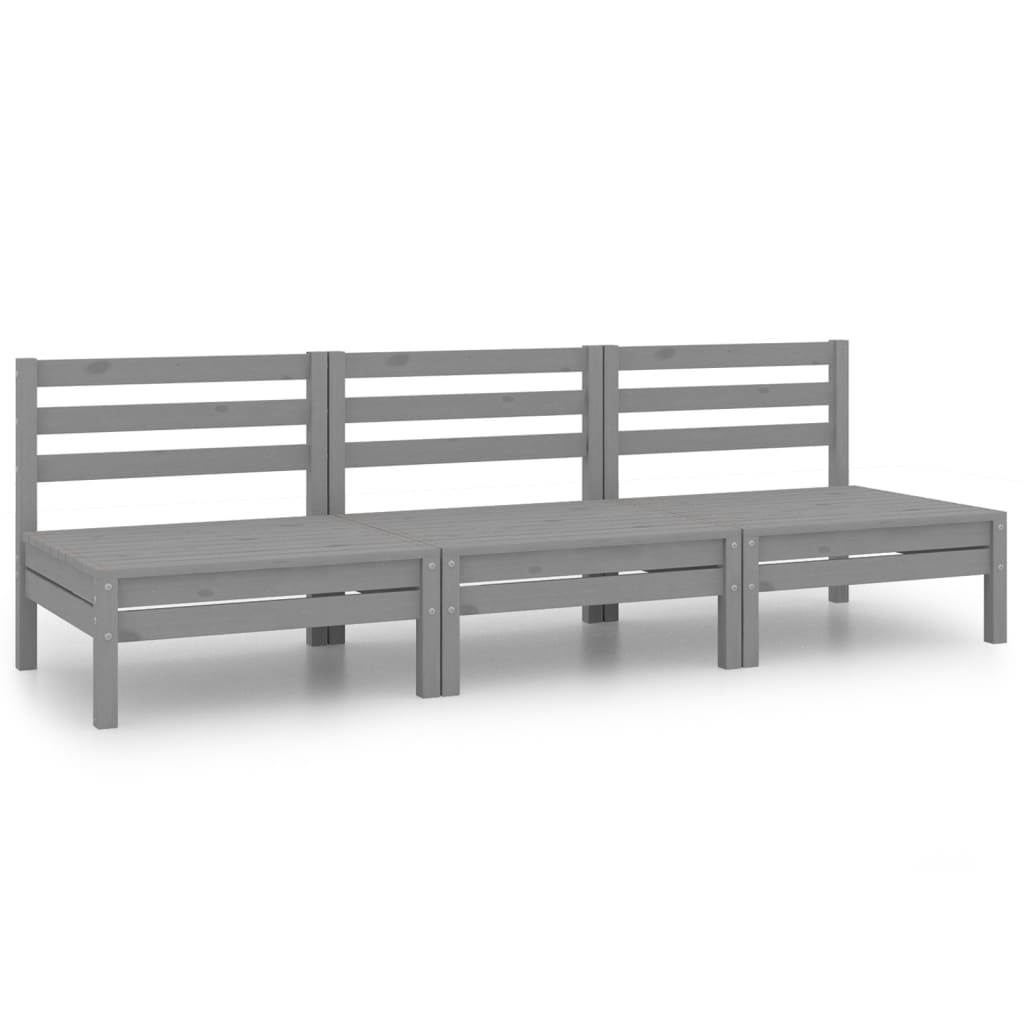 3 Piece Garden Lounge Set Solid Pinewood