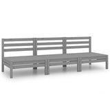 3 Piece Garden Lounge Set Solid Pinewood