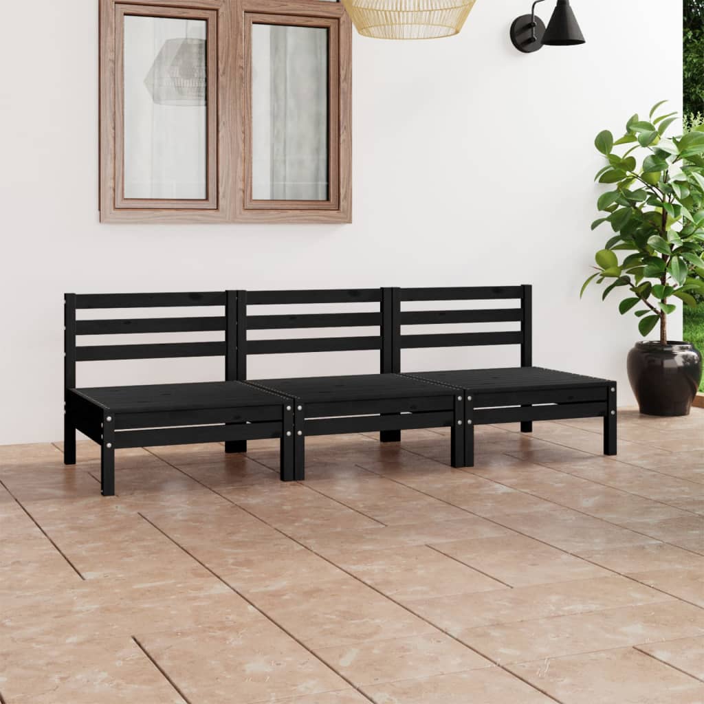 3 Piece Garden Lounge Set Solid Pinewood