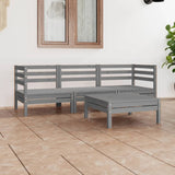 4 Piece Garden Lounge Set Solid Pinewood