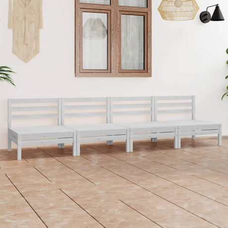 4 Piece Garden Lounge Set Solid Pinewood