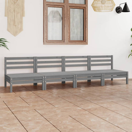 4 Piece Garden Lounge Set Solid Pinewood