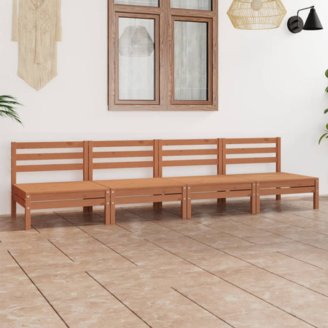 4 Piece Garden Lounge Set Solid Pinewood