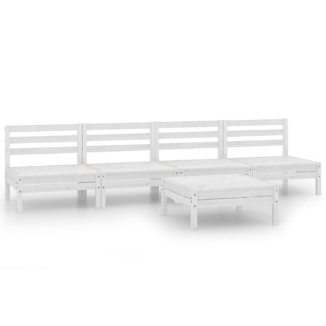 5 Piece Garden Lounge Set Solid Pinewood