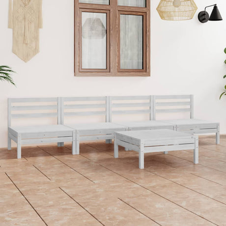 5 Piece Garden Lounge Set Solid Pinewood
