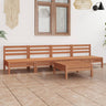 5 Piece Garden Lounge Set Solid Pinewood