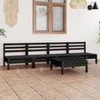 5 Piece Garden Lounge Set Solid Pinewood