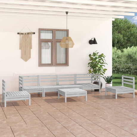 7 Piece Garden Lounge Set Solid Pinewood