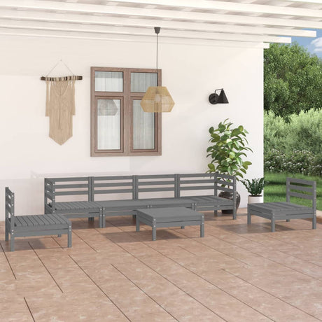 7 Piece Garden Lounge Set Solid Pinewood