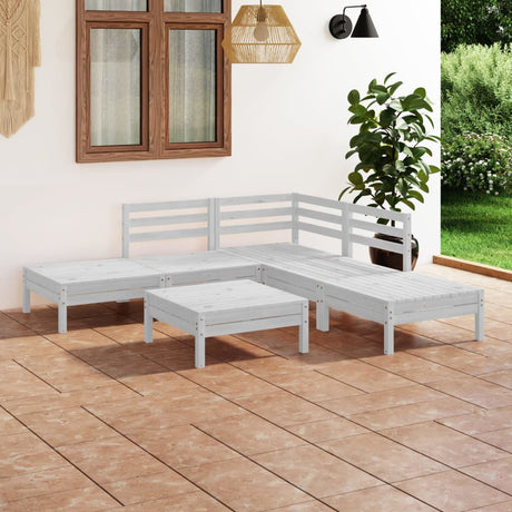 6 Piece Garden Lounge Set Solid Pinewood