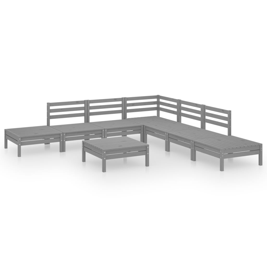 8 Piece Garden Lounge Set Solid Pinewood
