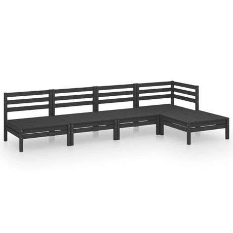5 Piece Garden Lounge Set Solid Pinewood