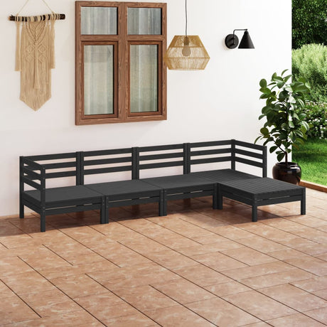 5 Piece Garden Lounge Set Solid Pinewood