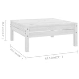 6 Piece Garden Lounge Set Solid Pinewood White
