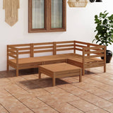 5 Piece Garden Lounge Set Solid Pinewood