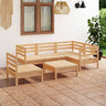 6 Piece Garden Lounge Set Solid Pinewood