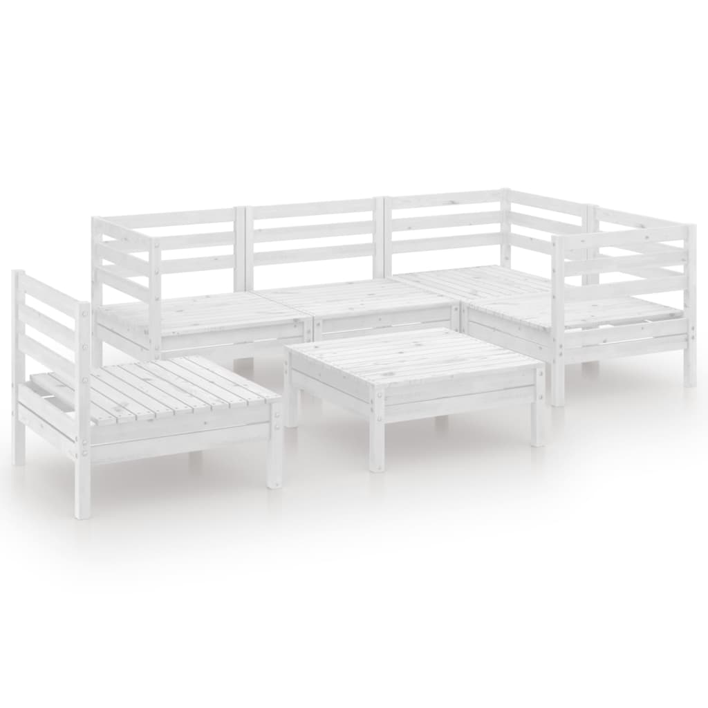 6 Piece Garden Lounge Set Solid Pinewood