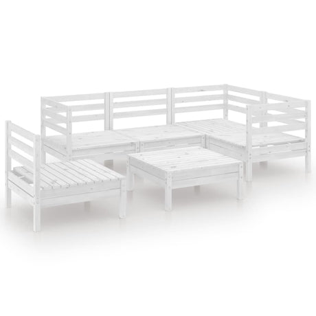 6 Piece Garden Lounge Set Solid Pinewood